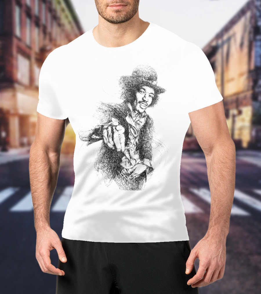 Vintage Rock Legend Sketch T-Shirt