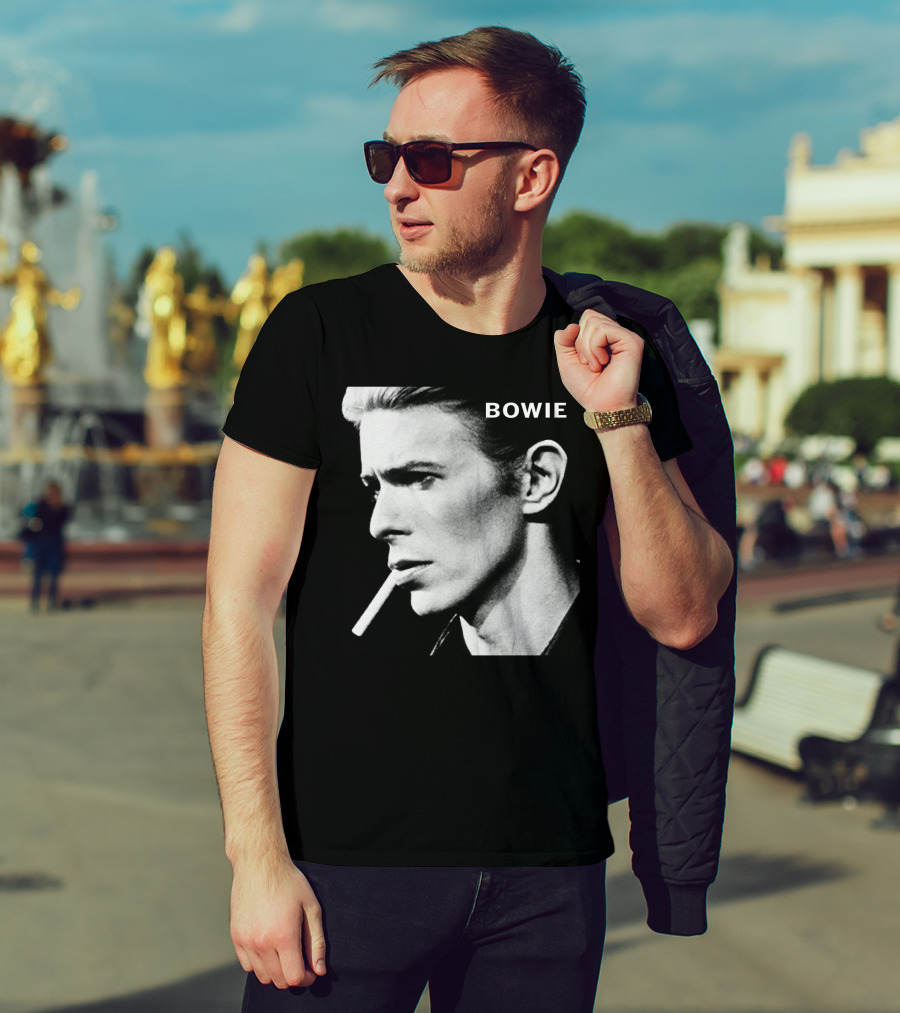 Bowie Smoking Black And White T-Shirt