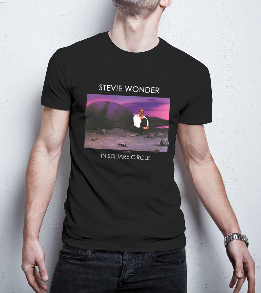 Stevie Wonder In Square Circle T-Shirt