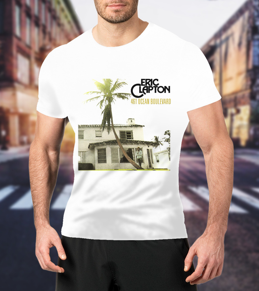 Eric Clapton 461 Ocean Boulevard Album Cover Palm Tree House T-Shirt