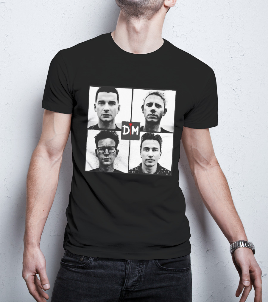 Depeche Mode Band Members Black And White Square Grid D M T-Shirt