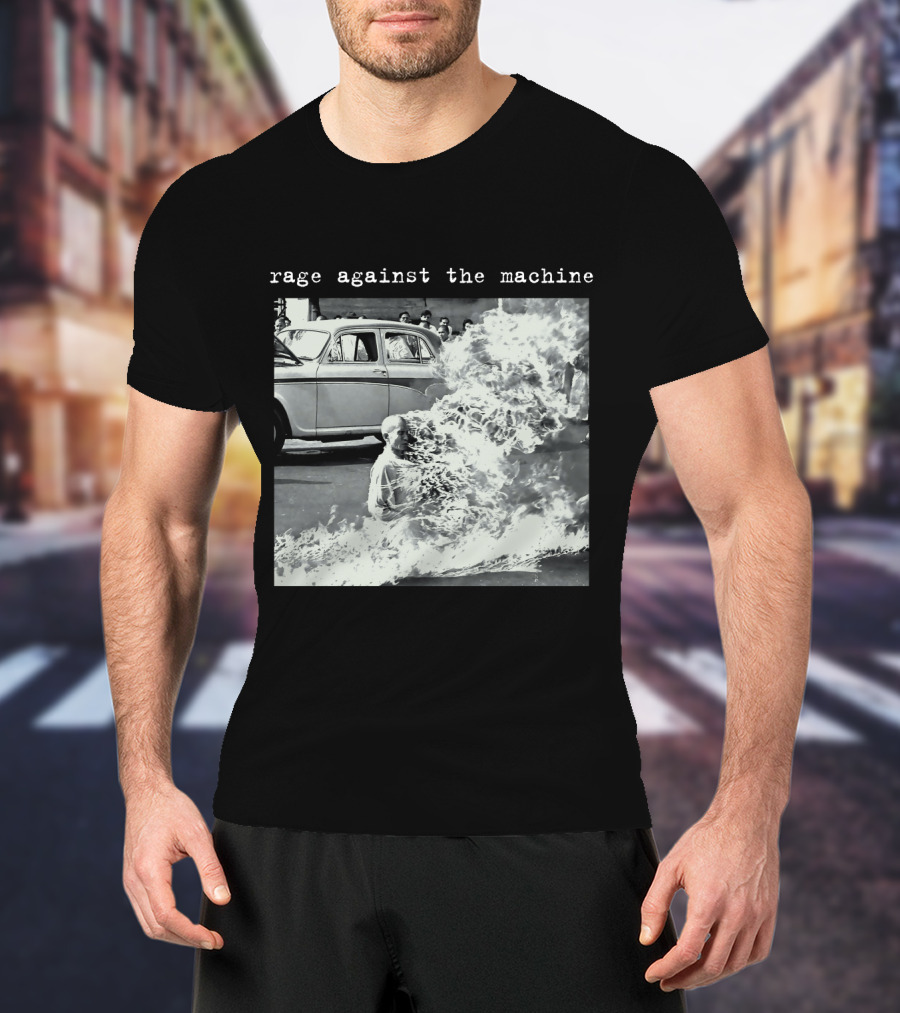 Rage Against The Machine Self-Immolation Protest Scene T-Shirt