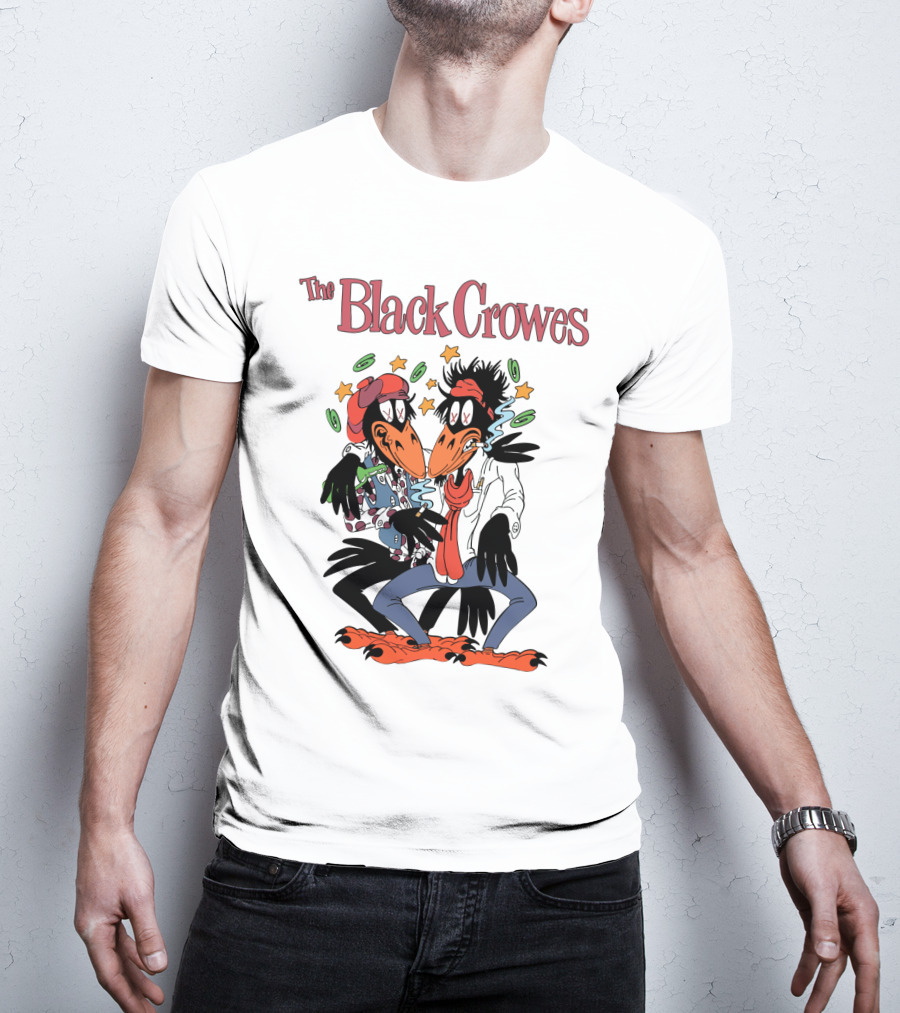 The Black Crowes Comic Duo With Stars And Spirals T-Shirt
