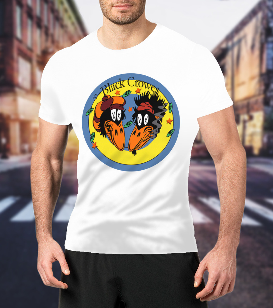 The Black Crowes Cartoon Birds Circle Stars T-Shirt
