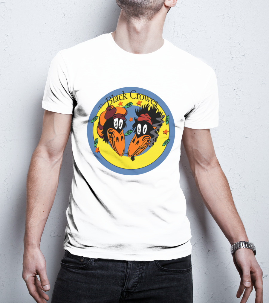 The Black Crowes Cartoon Birds Circle Stars T-Shirt