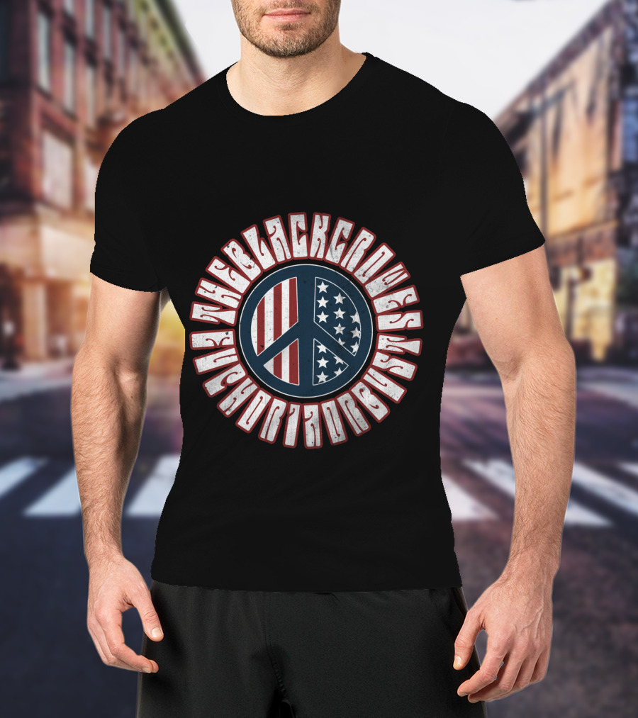 The Black Crowes Retro American Peace Flag Vintage Style T-Shirt