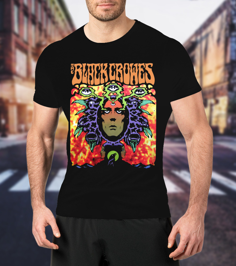 The Black Crowes Psychedelic Multicolor Face And Eyes T-Shirt