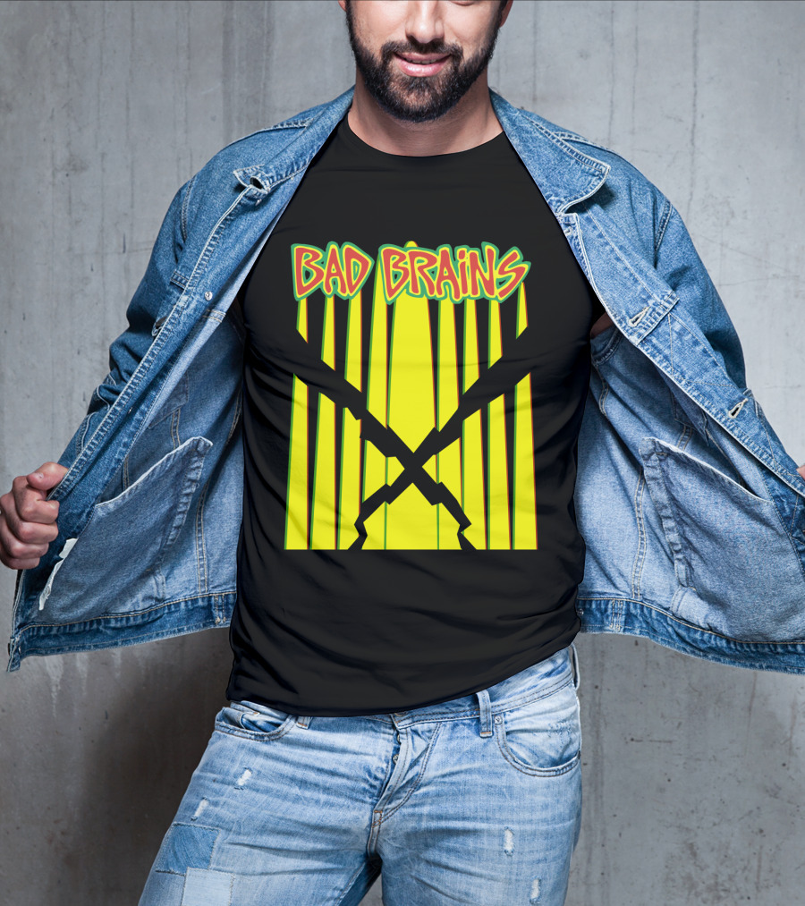 Bad Brains Yellow Stripes With Red And Green T-Shirt