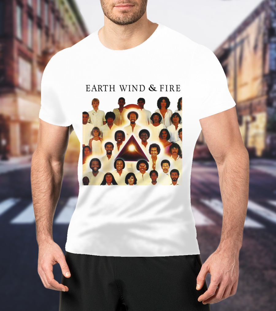 Earth Wind & Fire Classic Band Photo Collage T-Shirt