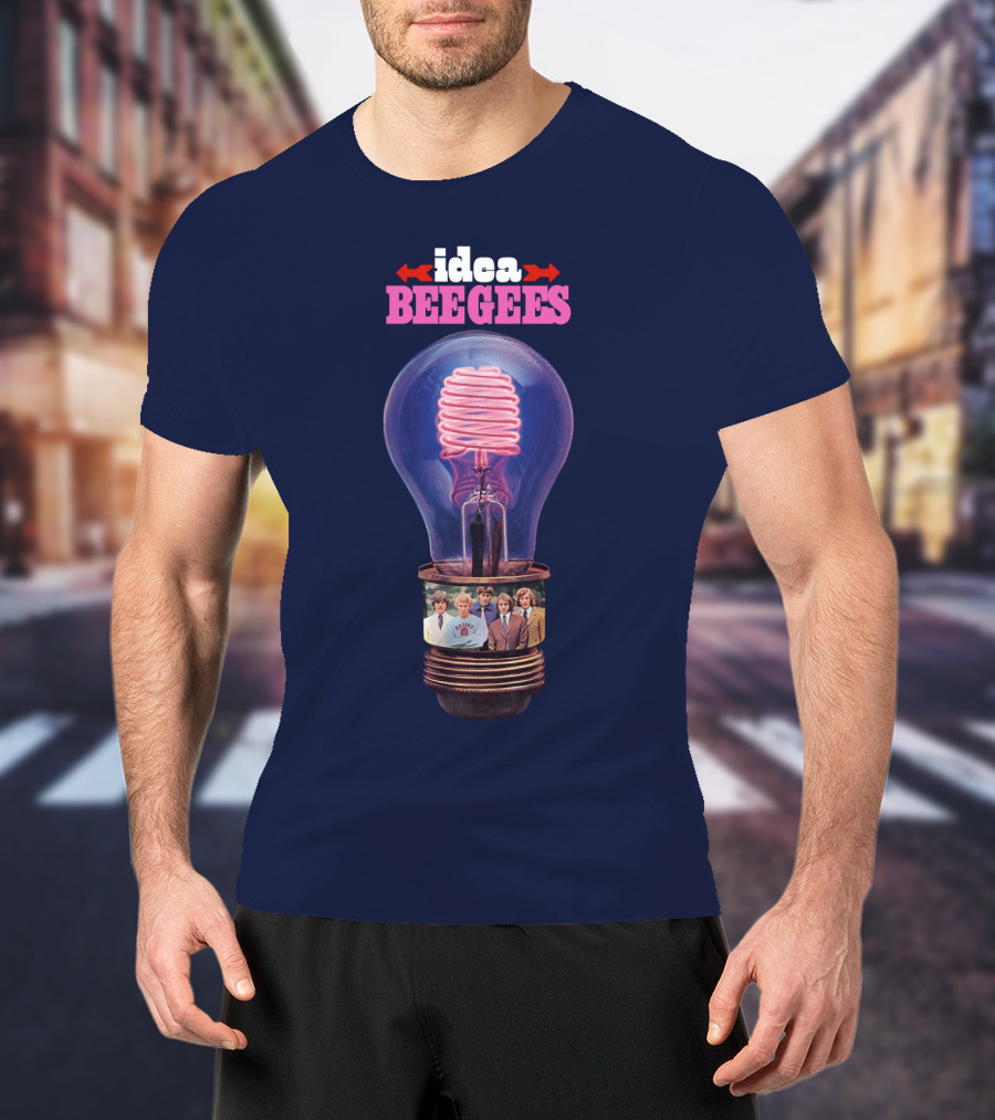 Idea Bee Gees Light Bulb Neon Photographic Group T-Shirt