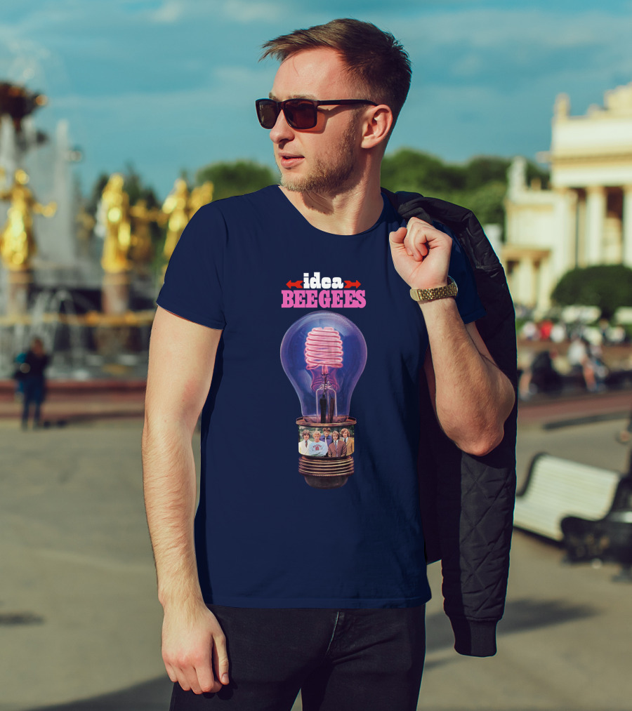 Idea Bee Gees Light Bulb Neon Photographic Group T-Shirt
