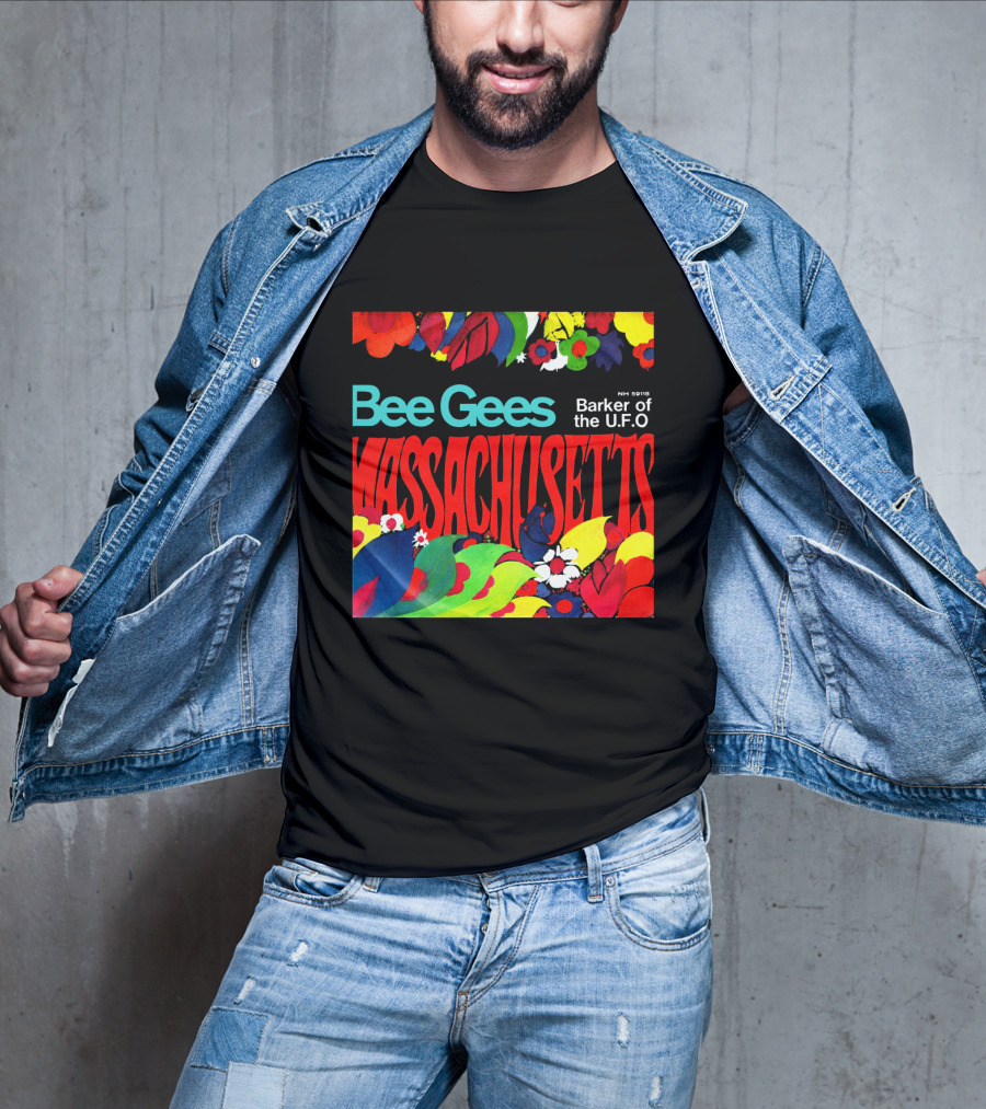 Bee Gees Massachusetts Barker Of The U.f.o. Floral Psychedelic Theme T-Shirt