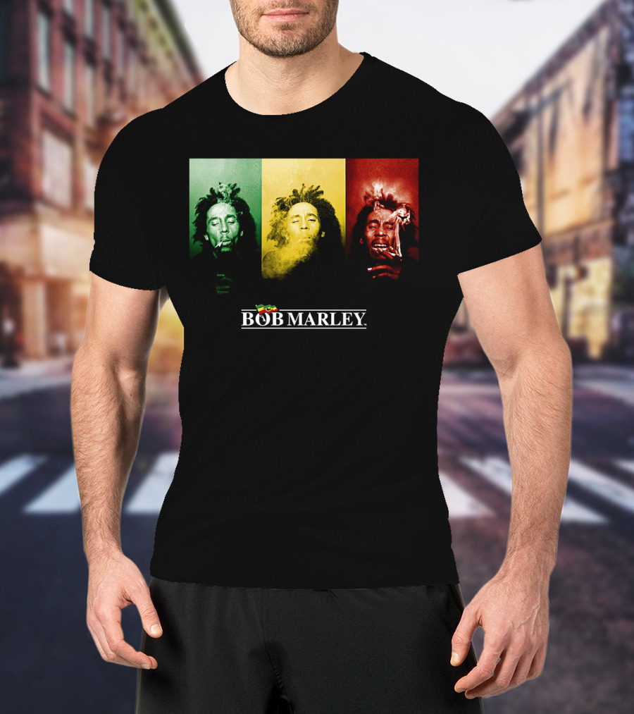 Bob Marley Rasta Tricolor Smoke T-Shirt