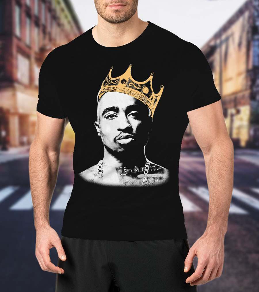 King Tupac Shakur Wearing Crown Tpsk T-Shirt