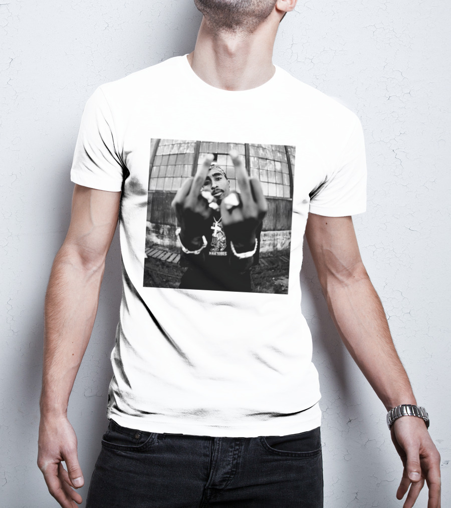 Makaveli Bandana Ring Finger Gesture T-Shirt
