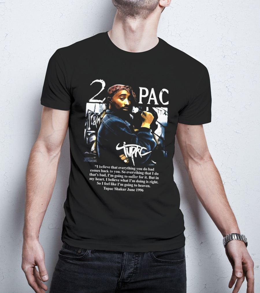 2Pac Shakur Quote June 1996 Graffiti Portrait T-Shirt