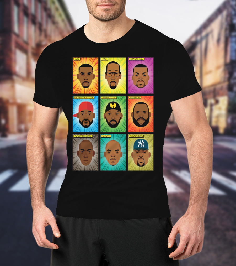Wu-Tang Clan Gza Rza Method Man Ghostface Killah Masta Killa Raekwon Inspectah Deck U-God Cappadonna Portraits T-Shirt