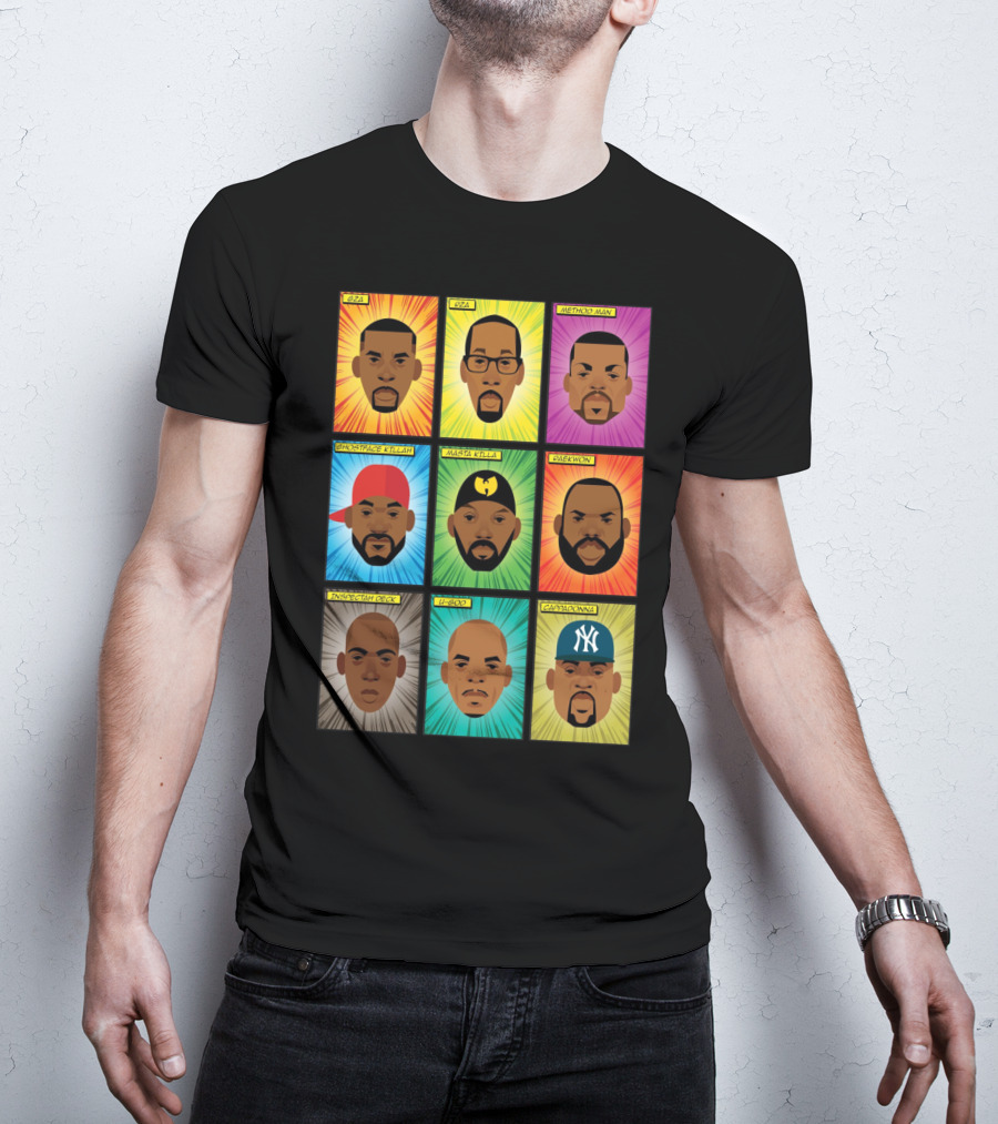 Wu-Tang Clan Gza Rza Method Man Ghostface Killah Masta Killa Raekwon Inspectah Deck U-God Cappadonna Portraits T-Shirt