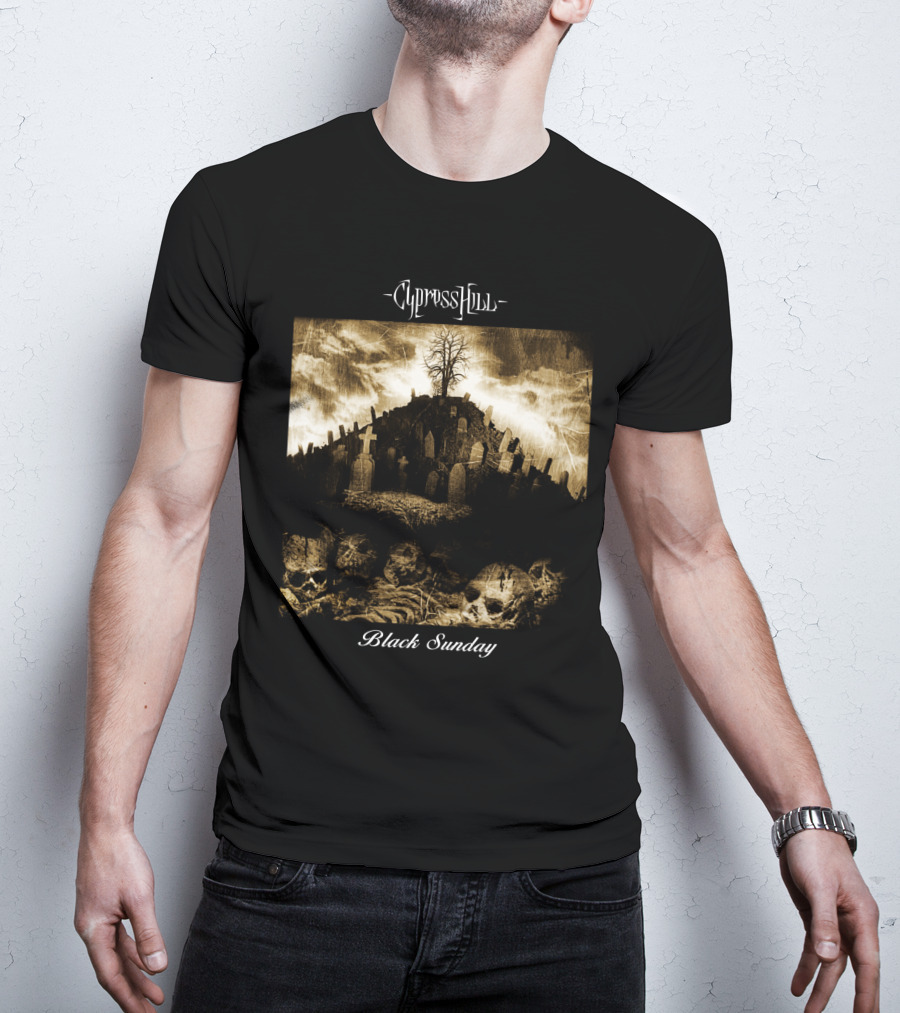 Cypress Hill Black Sunday Graveyard Skulls T-Shirt