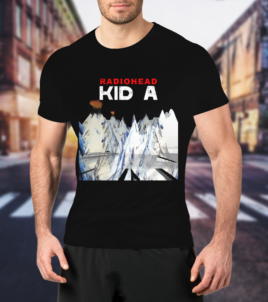 Radiohead Kid A Snow-Capped Mountain Explosion Scene T-Shirt