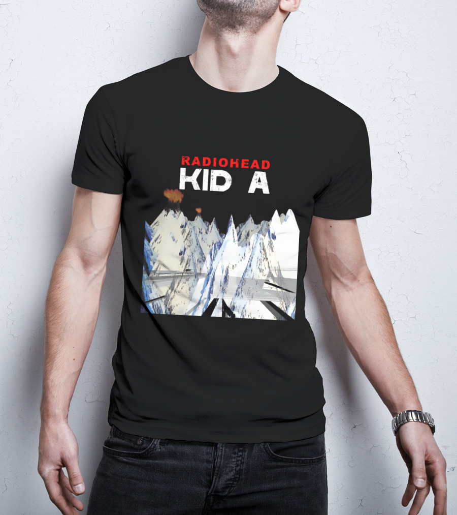 Radiohead Kid A Snow-Capped Mountain Explosion Scene T-Shirt