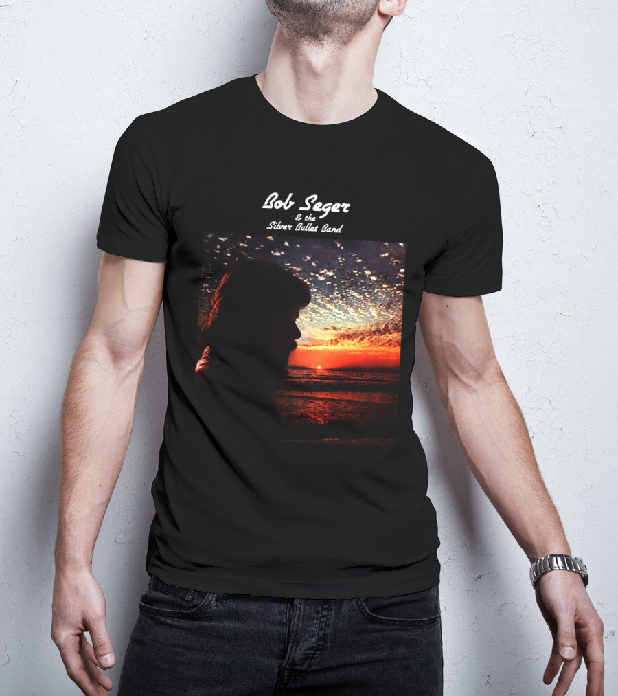 Bob Seger & The Silver Bullet Band Sunset Ocean Silhouette Scene T-Shirt