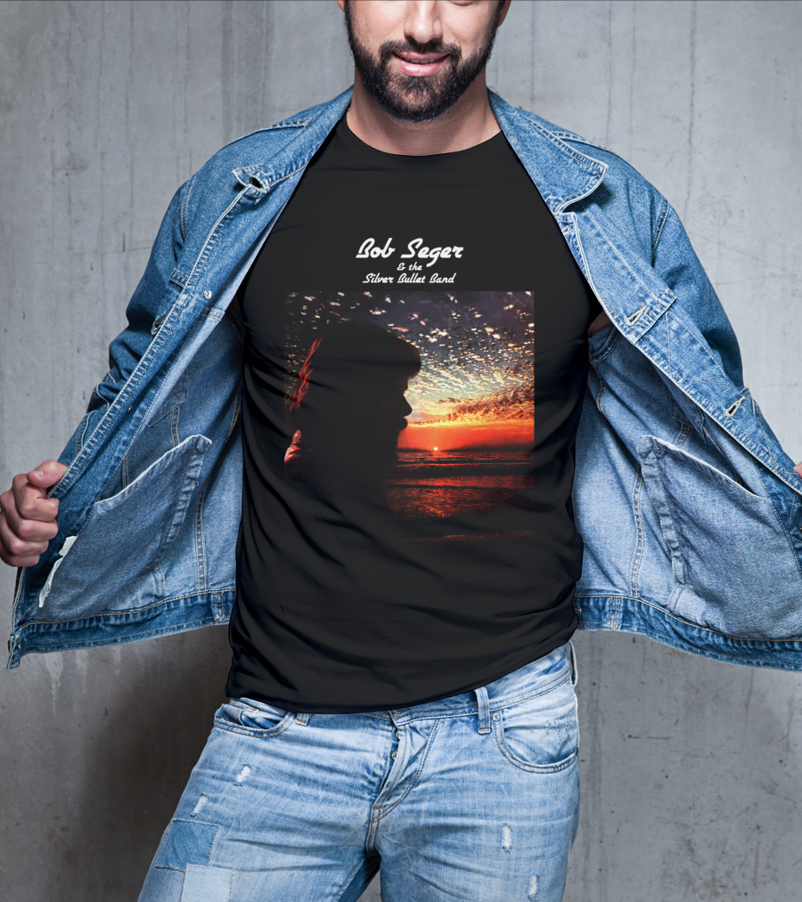 Bob Seger & The Silver Bullet Band Sunset Ocean Silhouette Scene T-Shirt