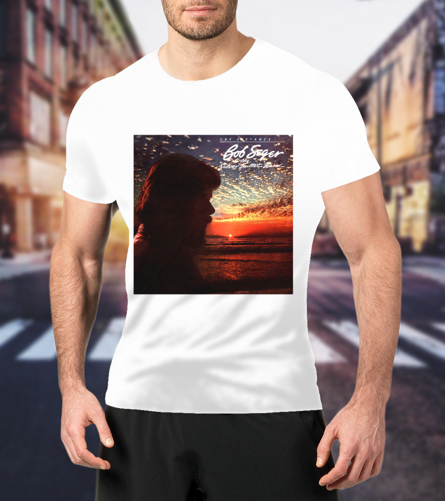 Bob Seger Against The Wind The Distance Album Cover Sunset Silhouette T-Shirt