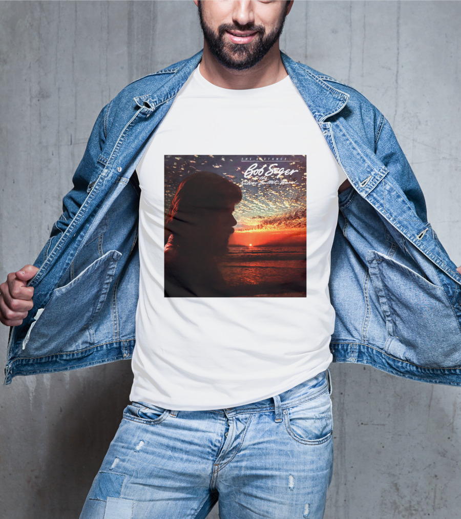 Bob Seger Against The Wind The Distance Album Cover Sunset Silhouette T-Shirt