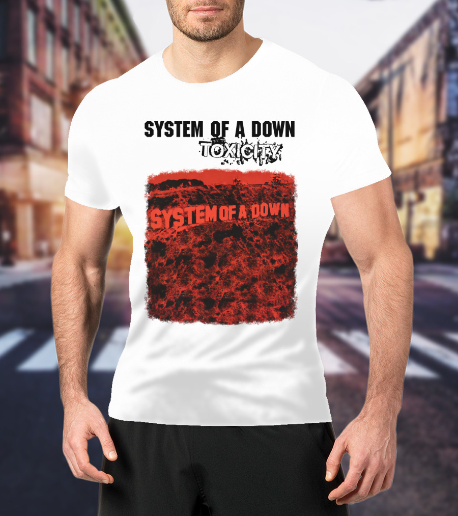 System Of A Down Toxicity Album Cover Red T-Shirt
