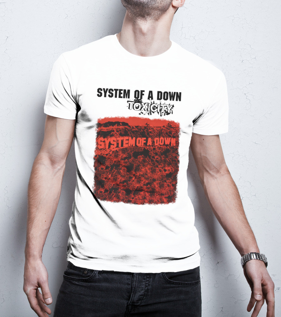 System Of A Down Toxicity Album Cover Red T-Shirt