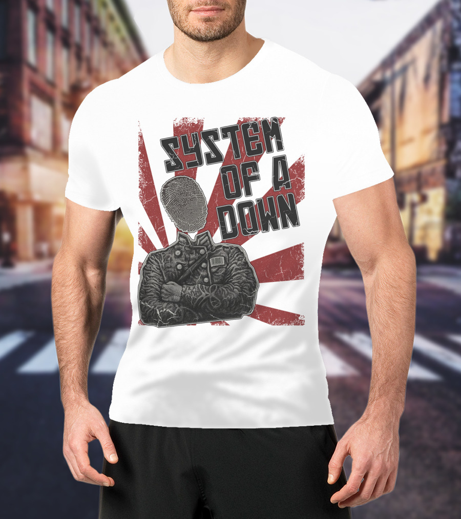 System Of A Down Fingerprint Face Soldier T-Shirt
