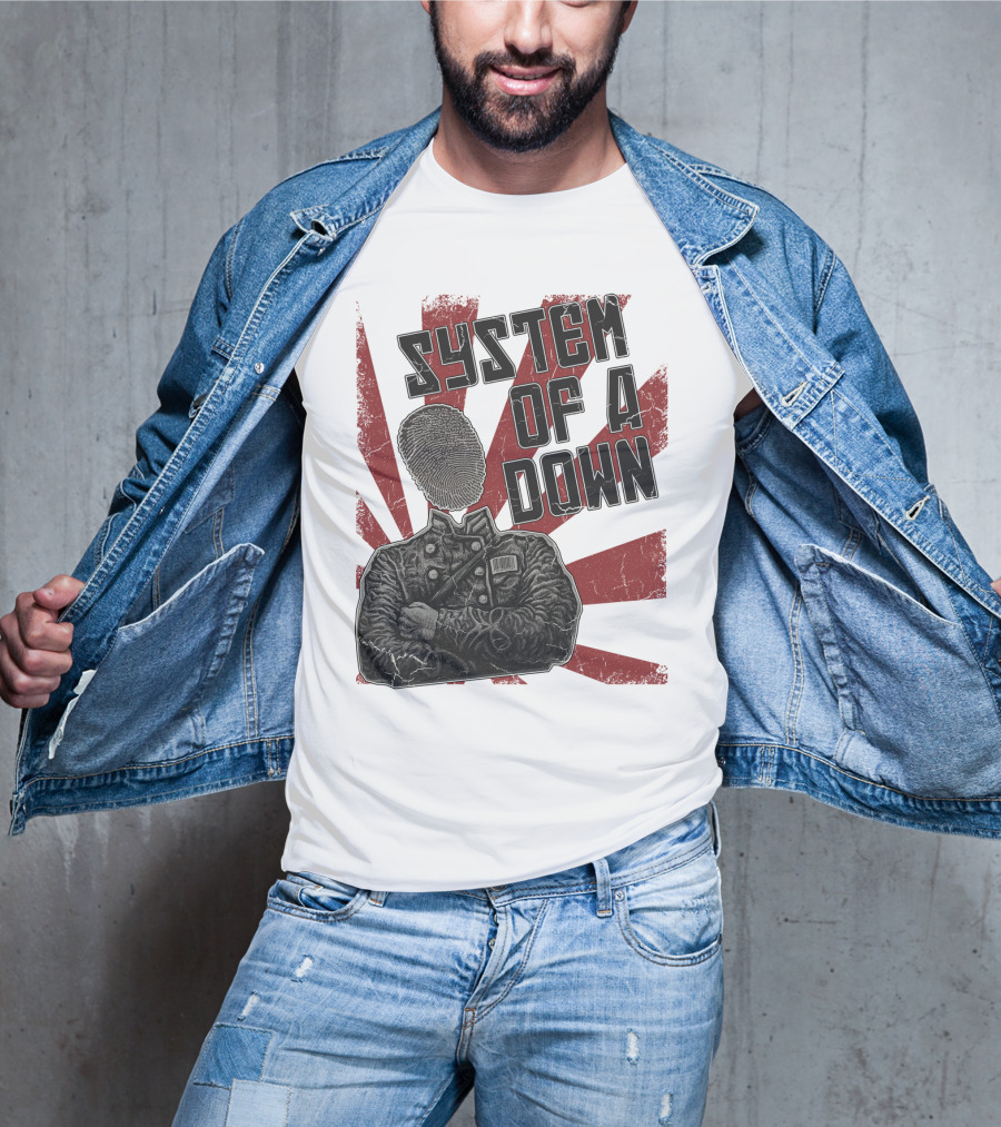 System Of A Down Fingerprint Face Soldier T-Shirt
