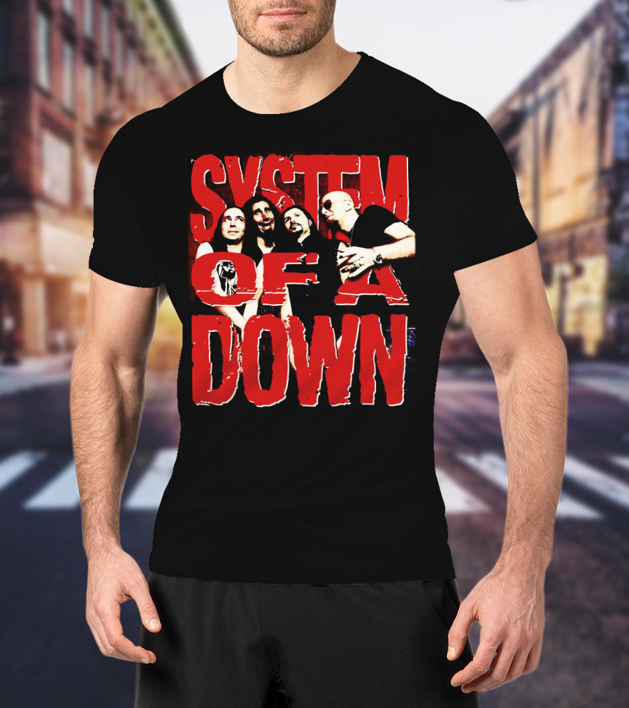 System Of A Down Band Members Red T-Shirt