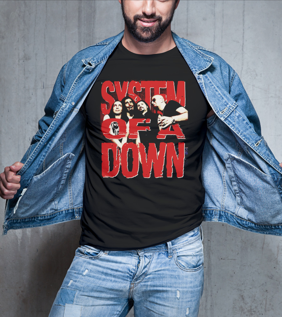 System Of A Down Band Members Red T-Shirt