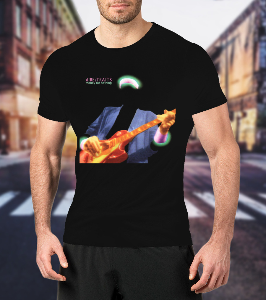 Dire Straits Money For Nothing Iconic Neon Guitar T-Shirt