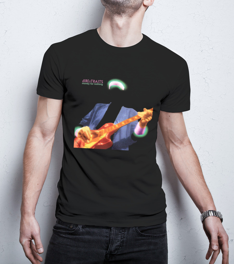 Dire Straits Money For Nothing Iconic Neon Guitar T-Shirt