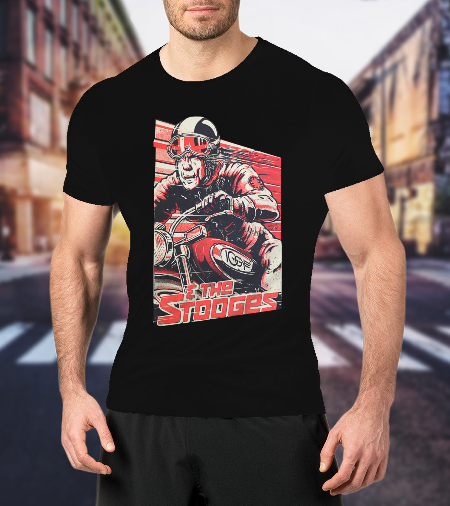 Iggy & The Stooges Motorcycle Racer Retro Art T-Shirt