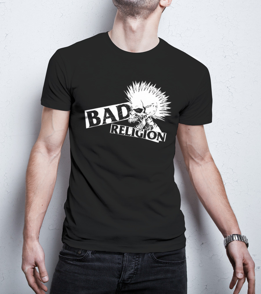 Bad Religion Punk Skull Mohawk T-Shirt