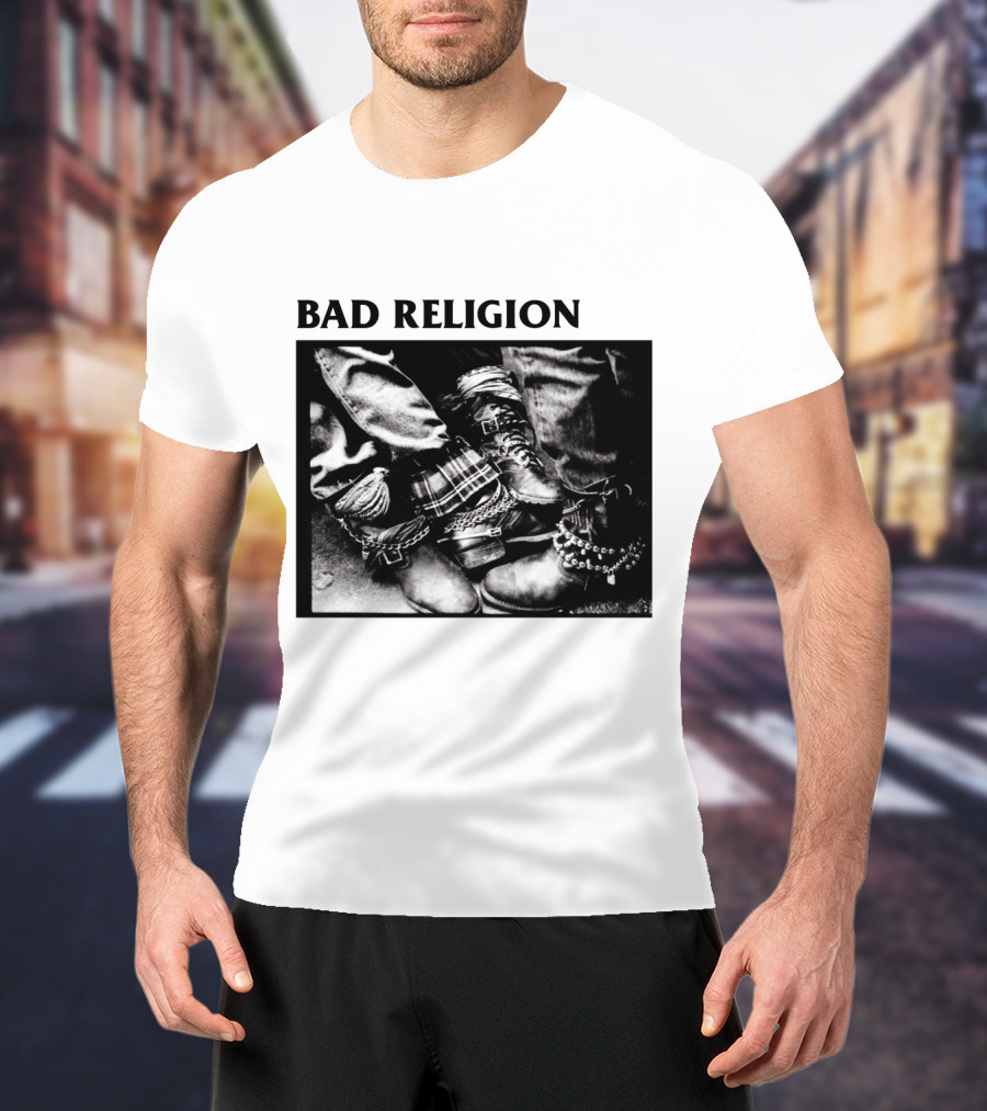 Bad Religion Band Punk Rock Boot Chains And Plaid Pants T-Shirt