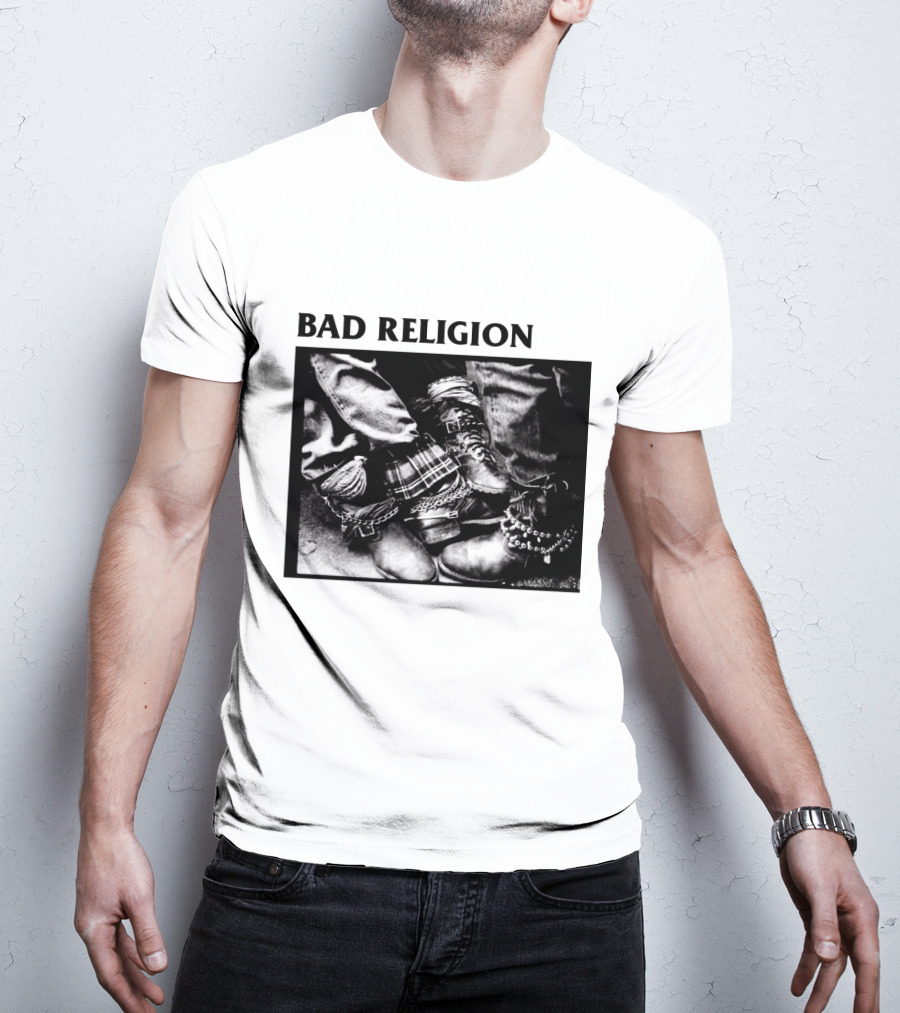 Bad Religion Band Punk Rock Boot Chains And Plaid Pants T-Shirt