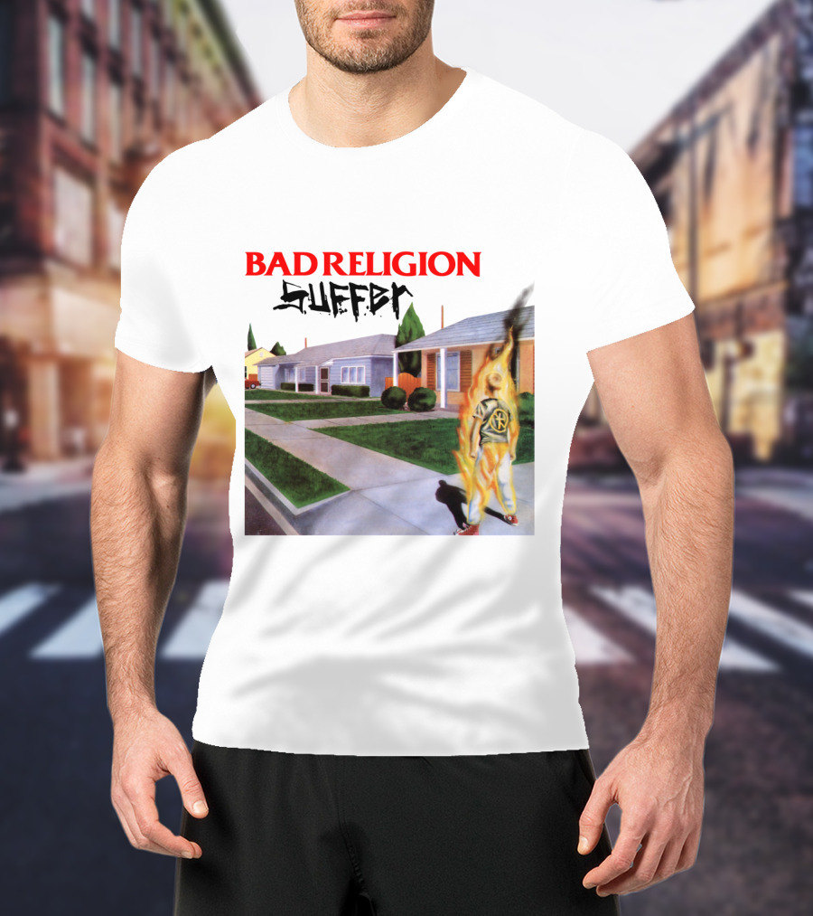 Bad Religion Suffer Flames Street Scene T-Shirt