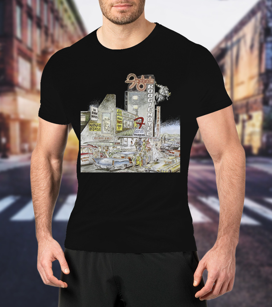 Foghat Boogie Motel Nervous Rex No Vacancies Retro Cars Scene T-Shirt