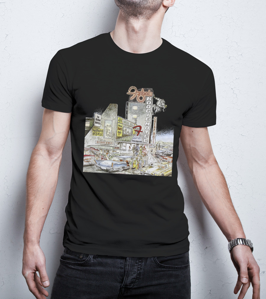 Foghat Boogie Motel Nervous Rex No Vacancies Retro Cars Scene T-Shirt