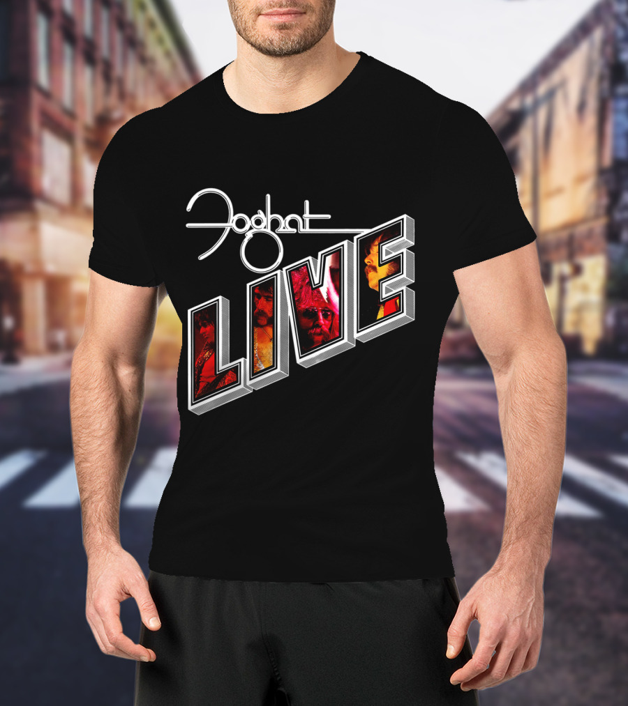 Foghat Live Album Cover Vintage Style T-Shirt