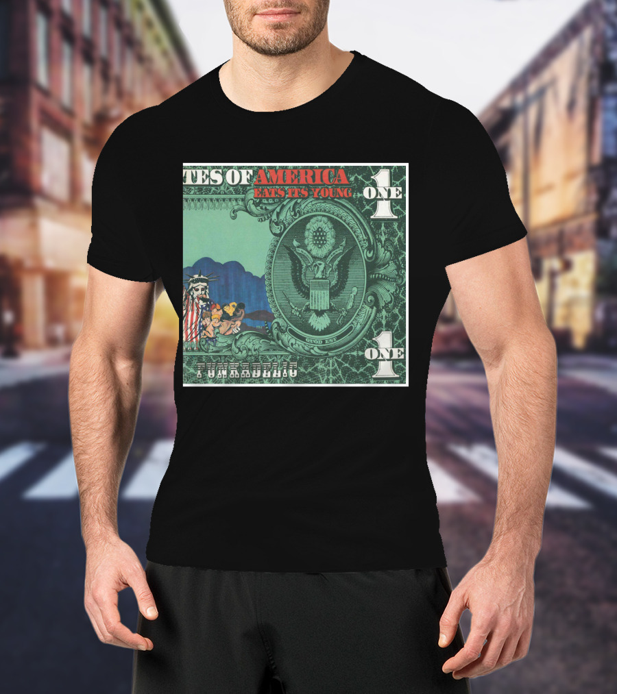 Fkdl United States Of America Eats Its Young Currency Satire T-Shirt