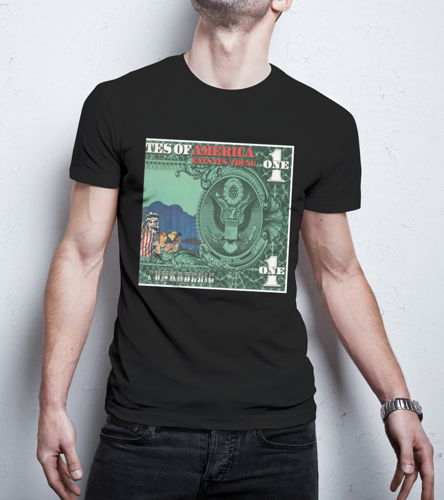Fkdl United States Of America Eats Its Young Currency Satire T-Shirt