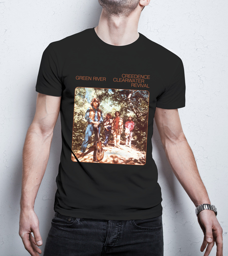 Creedence Clearwater Revival Green River Album Cover Group Photo T-Shirt