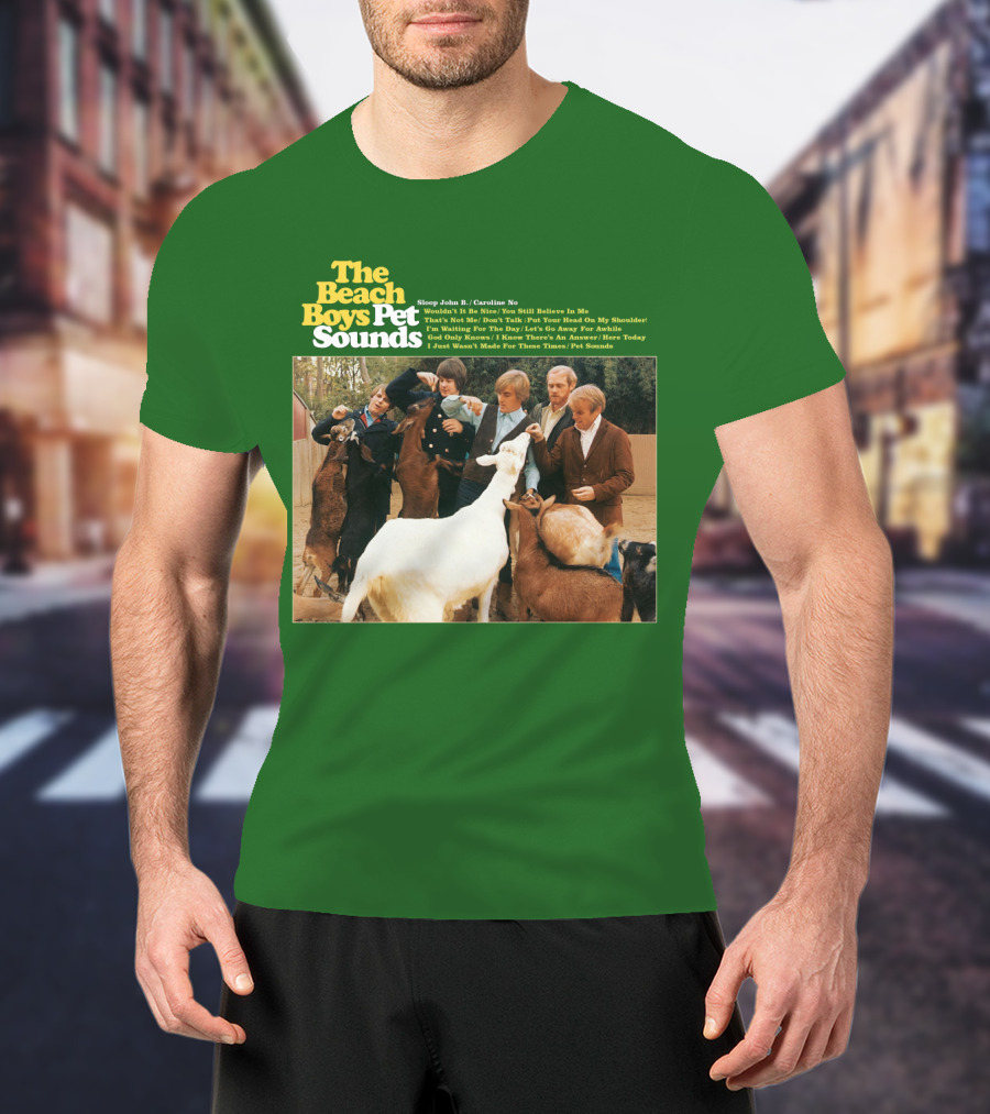The Beach Boys Pet Sounds Album Cover With Song List And Band Members With Animals T-Shirt