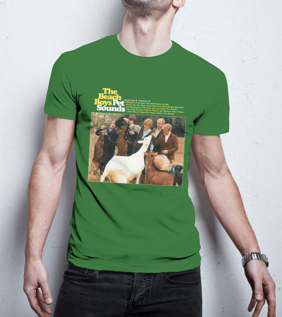 The Beach Boys Pet Sounds Album Cover With Song List And Band Members With Animals T-Shirt